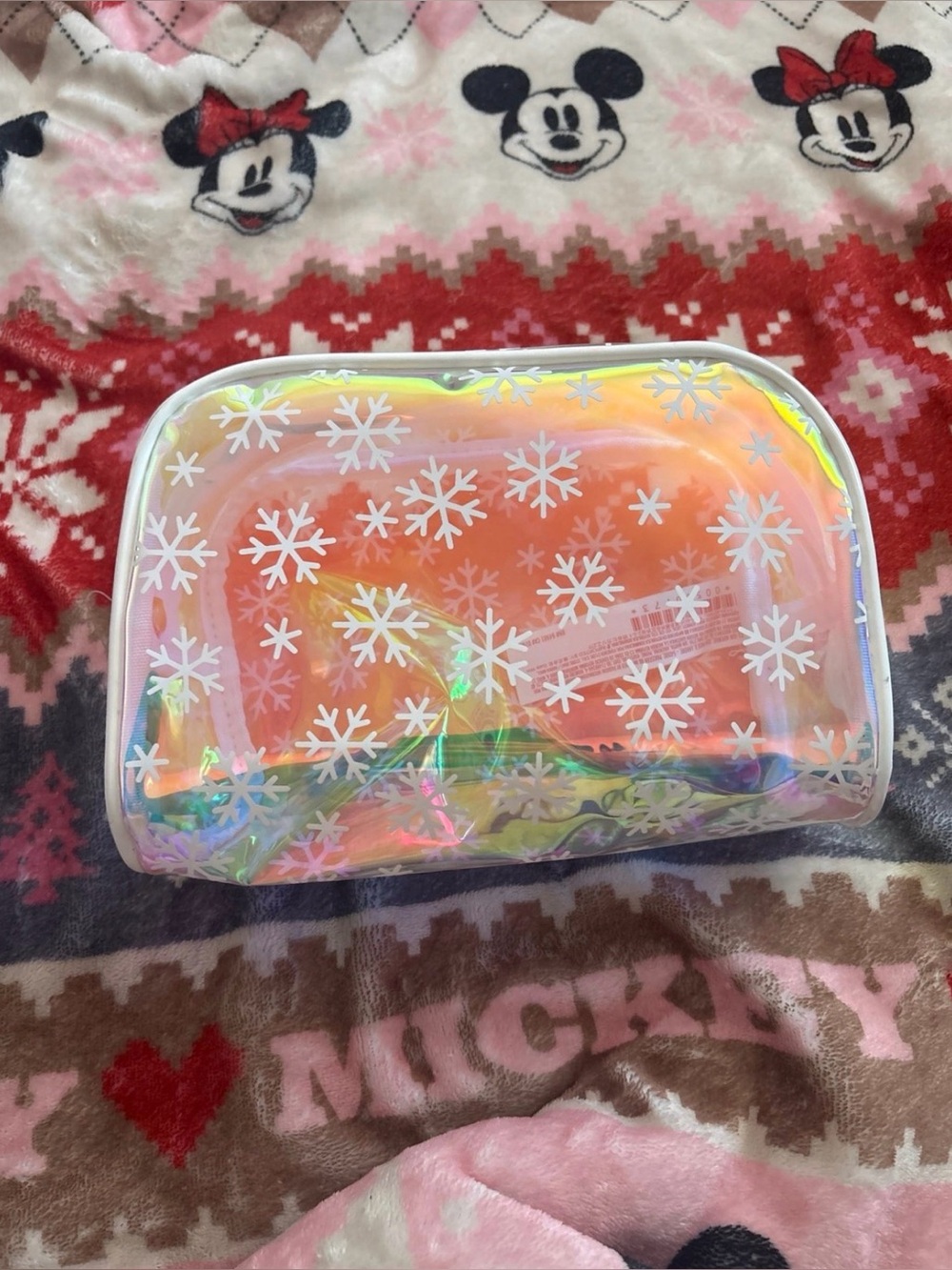 Forever 21 Iridescent Snowflake Cosmetic Bag